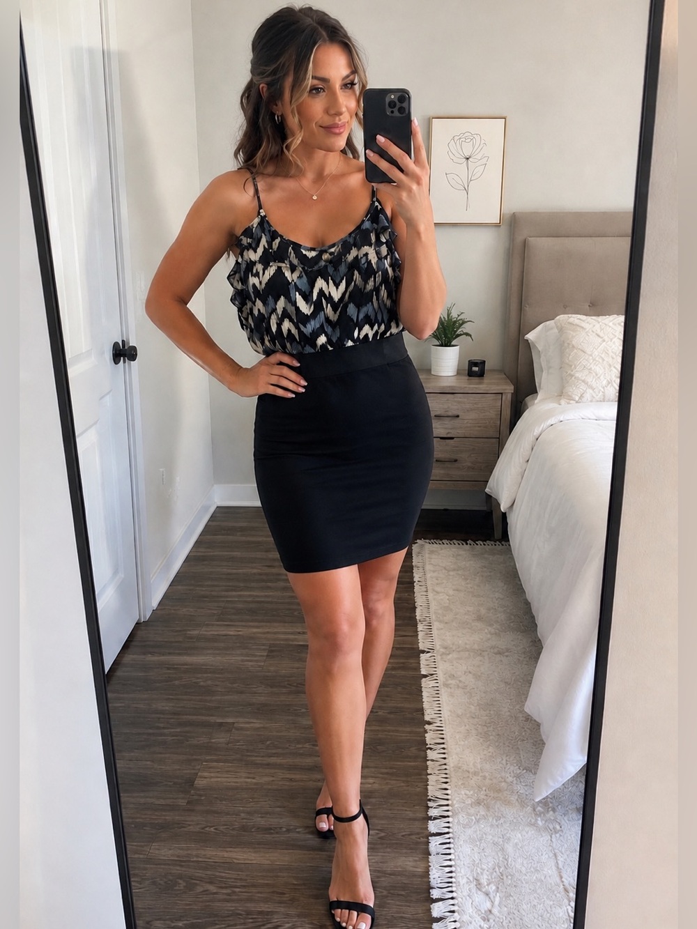 Forever 21 Printed Bodycon Dress – Size Large